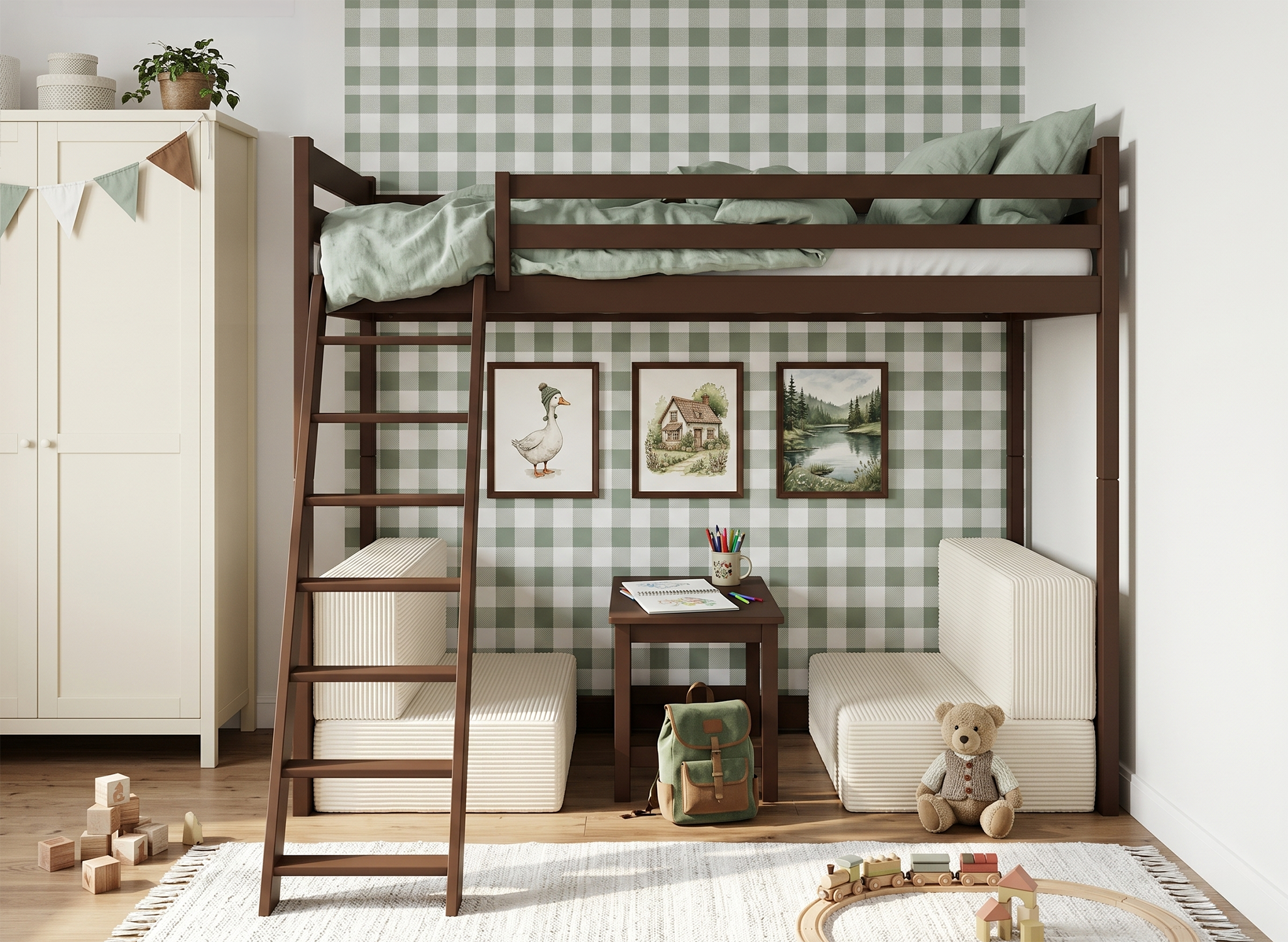 Lit mezzanine SOFENA avec canapé modulable – Lano Meble